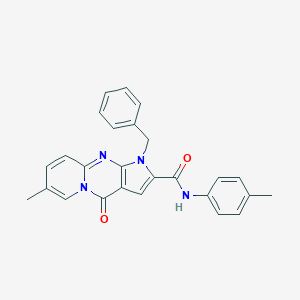 molecular formula C26H22N4O2 B357953 1-benzyl-7-methyl-4-oxo-N-(p-tolyl)-1,4-dihydropyrido[1,2-a]pyrrolo[2,3-d]pyrimidine-2-carboxamide CAS No. 902034-99-5