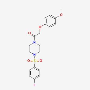 1-{4-[(4-FLUOROPHENYL)SULFONYL]PIPERAZINO}-2-(4-METHOXYPHENOXY)-1-ETHANONE