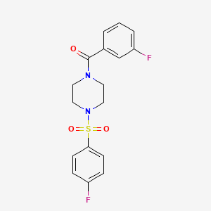 molecular formula C17H16F2N2O3S B3579546 1-(3-fluorobenzoyl)-4-(4-fluorobenzenesulfonyl)piperazine 