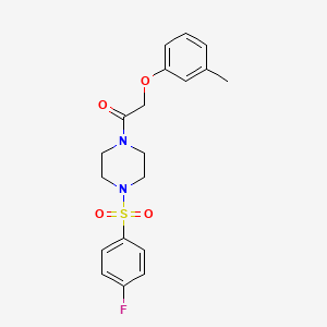 1-{4-[(4-FLUOROPHENYL)SULFONYL]PIPERAZINO}-2-(3-METHYLPHENOXY)-1-ETHANONE