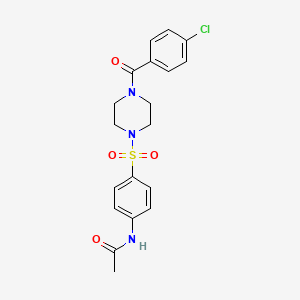 molecular formula C19H20ClN3O4S B3579609 N~1~-(4-{[4-(4-CHLOROBENZOYL)PIPERAZINO]SULFONYL}PHENYL)ACETAMIDE 