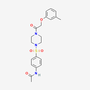 molecular formula C21H25N3O5S B3579623 N-[4-({4-[2-(3-METHYLPHENOXY)ACETYL]PIPERAZIN-1-YL}SULFONYL)PHENYL]ACETAMIDE 