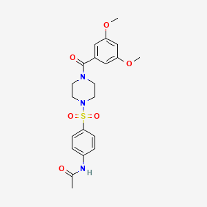 molecular formula C21H25N3O6S B3579665 N~1~-(4-{[4-(3,5-DIMETHOXYBENZOYL)PIPERAZINO]SULFONYL}PHENYL)ACETAMIDE 