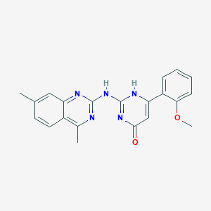 molecular formula C21H19N5O2 B357968 2-[(4,7-dimethyl-2-quinazolinyl)amino]-6-(2-methoxyphenyl)-4(3H)-pyrimidinone CAS No. 921117-30-8