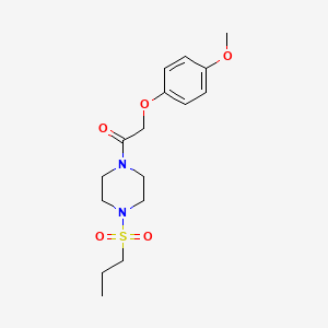 molecular formula C16H24N2O5S B3579680 2-(4-METHOXYPHENOXY)-1-[4-(PROPYLSULFONYL)PIPERAZINO]-1-ETHANONE 