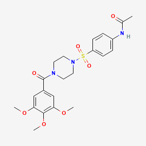 molecular formula C22H27N3O7S B3579682 N~1~-(4-{[4-(3,4,5-TRIMETHOXYBENZOYL)PIPERAZINO]SULFONYL}PHENYL)ACETAMIDE 