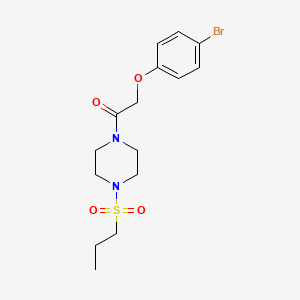 molecular formula C15H21BrN2O4S B3579692 2-(4-BROMOPHENOXY)-1-[4-(PROPYLSULFONYL)PIPERAZINO]-1-ETHANONE 