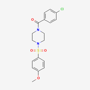 molecular formula C18H19ClN2O4S B3579712 (4-CHLOROPHENYL){4-[(4-METHOXYPHENYL)SULFONYL]PIPERAZINO}METHANONE 