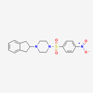 molecular formula C19H21N3O4S B3579717 1-(2,3-dihydro-1H-inden-2-yl)-4-[(4-nitrophenyl)sulfonyl]piperazine 