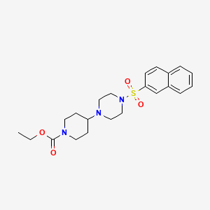 molecular formula C22H29N3O4S B3579718 ethyl 4-[4-(2-naphthylsulfonyl)-1-piperazinyl]-1-piperidinecarboxylate 