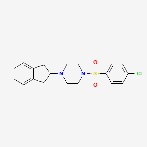 molecular formula C19H21ClN2O2S B3579729 1-[(4-chlorophenyl)sulfonyl]-4-(2,3-dihydro-1H-inden-2-yl)piperazine 