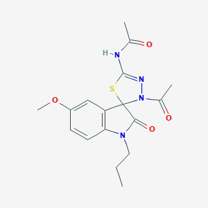 N-(4-acetyl-5'-methoxy-2'-oxo-1'-propylspiro[1,3,4-thiadiazole-5,3'-indole]-2-yl)acetamide