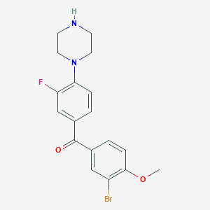 (3-bromo-4-methoxyphenyl)[3-fluoro-4-(1-piperazinyl)phenyl]methanone