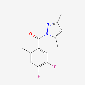 molecular formula C13H12F2N2O B3579779 1-(4,5-difluoro-2-methylbenzoyl)-3,5-dimethyl-1H-pyrazole 