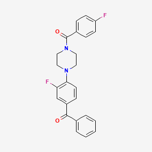 molecular formula C24H20F2N2O2 B3579780 {3-fluoro-4-[4-(4-fluorobenzoyl)-1-piperazinyl]phenyl}(phenyl)methanone 