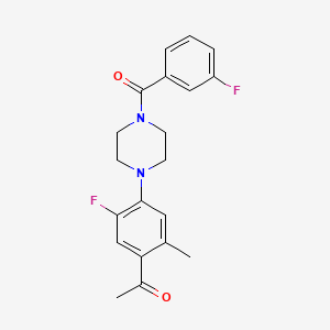 1-{5-FLUORO-4-[4-(3-FLUOROBENZOYL)PIPERAZIN-1-YL]-2-METHYLPHENYL}ETHAN-1-ONE