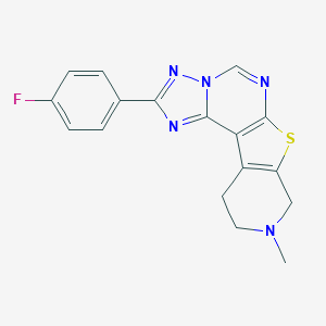molecular formula C17H14FN5S B357979 2-(4-Fluorophenyl)-9-methyl-8,9,10,11-tetrahydropyrido[4',3':4,5]thieno[3,2-e][1,2,4]triazolo[1,5-c]pyrimidine CAS No. 902019-77-6