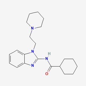 molecular formula C21H30N4O B3579806 N-{1-[2-(1-piperidinyl)ethyl]-1H-benzimidazol-2-yl}cyclohexanecarboxamide 