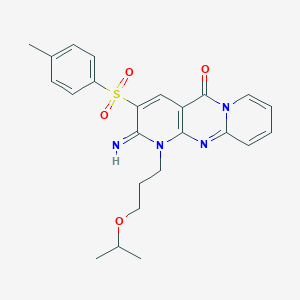 molecular formula C24H26N4O4S B357982 2-imino-1-(3-isopropoxypropyl)-3-[(4-methylphenyl)sulfonyl]-1,2-dihydro-5H-dipyrido[1,2-a:2,3-d]pyrimidin-5-one CAS No. 575459-48-2