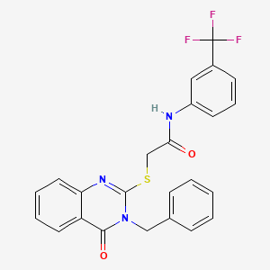 molecular formula C24H18F3N3O2S B3579827 2-[(3-benzyl-4-oxo-3,4-dihydro-2-quinazolinyl)thio]-N-[3-(trifluoromethyl)phenyl]acetamide 