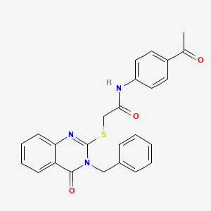 N-(4-ACETYLPHENYL)-2-[(3-BENZYL-4-OXO-3,4-DIHYDRO-2-QUINAZOLINYL)SULFANYL]ACETAMIDE