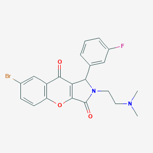 molecular formula C21H18BrFN2O3 B357986 7-Bromo-2-[2-(dimethylamino)ethyl]-1-(3-fluorophenyl)-1,2-dihydrochromeno[2,3-c]pyrrole-3,9-dione CAS No. 893349-32-1