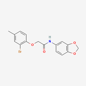 molecular formula C16H14BrNO4 B3579902 N-(1,3-benzodioxol-5-yl)-2-(2-bromo-4-methylphenoxy)acetamide CAS No. 6084-20-4