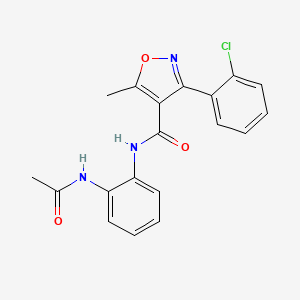 3-(2-CHLOROPHENYL)-N-(2-ACETAMIDOPHENYL)-5-METHYL-1,2-OXAZOLE-4-CARBOXAMIDE