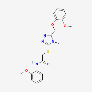 molecular formula C20H22N4O4S B3579924 2-({5-[(2-methoxyphenoxy)methyl]-4-methyl-4H-1,2,4-triazol-3-yl}sulfanyl)-N-(2-methoxyphenyl)acetamide 