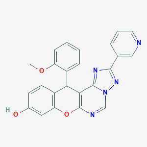 molecular formula C24H17N5O3 B357993 12-(2-methoxyphenyl)-2-(3-pyridinyl)-12H-chromeno[3,2-e][1,2,4]triazolo[1,5-c]pyrimidin-9-ol CAS No. 879577-57-8