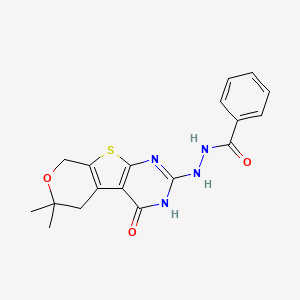 N'-(12,12-dimethyl-3-oxo-11-oxa-8-thia-4,6-diazatricyclo[7.4.0.02,7]trideca-1(9),2(7),5-trien-5-yl)benzohydrazide