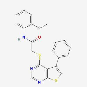 molecular formula C22H19N3OS2 B3579945 N-(2-ethylphenyl)-2-[(5-phenylthieno[2,3-d]pyrimidin-4-yl)thio]acetamide 