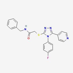 molecular formula C22H18FN5OS B3579964 N-benzyl-2-{[4-(4-fluorophenyl)-5-(4-pyridinyl)-4H-1,2,4-triazol-3-yl]thio}acetamide 