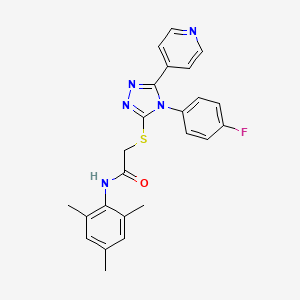 molecular formula C24H22FN5OS B3579967 2-{[4-(4-fluorophenyl)-5-(4-pyridinyl)-4H-1,2,4-triazol-3-yl]thio}-N-mesitylacetamide 