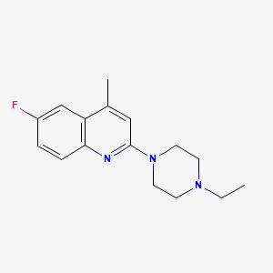 molecular formula C16H20FN3 B3579973 2-(4-Ethylpiperazin-1-yl)-6-fluoro-4-methylquinoline 