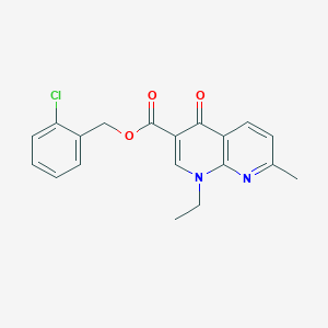 molecular formula C19H17ClN2O3 B3579990 (2-CHLOROPHENYL)METHYL 1-ETHYL-7-METHYL-4-OXO-1,4-DIHYDRO-1,8-NAPHTHYRIDINE-3-CARBOXYLATE 