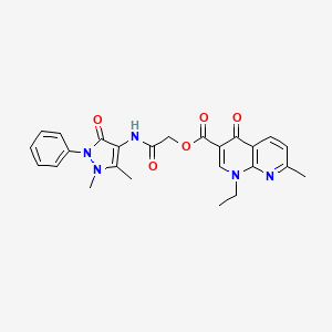 2-[(1,5-DIMETHYL-3-OXO-2-PHENYL-2,3-DIHYDRO-1H-PYRAZOL-4-YL)AMINO]-2-OXOETHYL 1-ETHYL-7-METHYL-4-OXO-1,4-DIHYDRO[1,8]NAPHTHYRIDINE-3-CARBOXYLATE