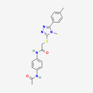 molecular formula C20H21N5O2S B3580005 N-[4-(acetylamino)phenyl]-2-{[4-methyl-5-(4-methylphenyl)-4H-1,2,4-triazol-3-yl]sulfanyl}acetamide 