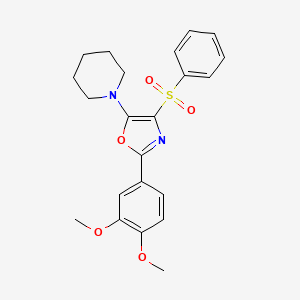 1-[2-(3,4-dimethoxyphenyl)-4-(phenylsulfonyl)-1,3-oxazol-5-yl]piperidine