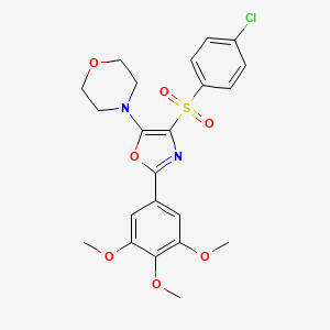 4-[4-[(4-chlorophenyl)sulfonyl]-2-(3,4,5-trimethoxyphenyl)-1,3-oxazol-5-yl]morpholine