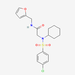 molecular formula C19H23ClN2O4S B3580049 N~2~-[(4-chlorophenyl)sulfonyl]-N~2~-cyclohexyl-N~1~-(2-furylmethyl)glycinamide 