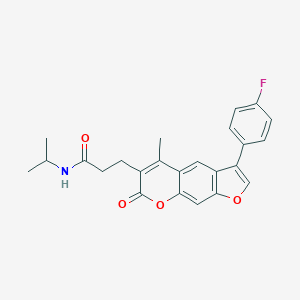 molecular formula C24H22FNO4 B358005 3-[3-(4-fluorophenyl)-5-methyl-7-oxo-7H-furo[3,2-g]chromen-6-yl]-N-isopropylpropanamide CAS No. 879474-90-5