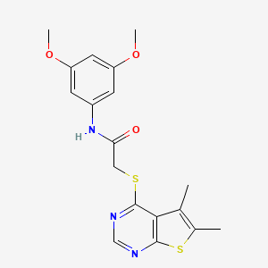 N-(3,5-dimethoxyphenyl)-2-(5,6-dimethylthieno[2,3-d]pyrimidin-4-yl)sulfanylacetamide