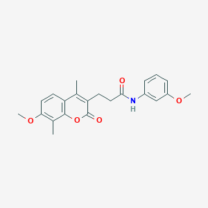 molecular formula C22H23NO5 B358008 3-(7-methoxy-4,8-dimethyl-2-oxo-2H-chromen-3-yl)-N-(3-methoxyphenyl)propanamide CAS No. 902321-08-8