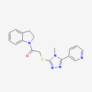 1-(2,3-dihydro-1H-indol-1-yl)-2-{[4-methyl-5-(pyridin-3-yl)-4H-1,2,4-triazol-3-yl]sulfanyl}ethanone