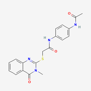 N-[4-(acetylamino)phenyl]-2-[(3-methyl-4-oxo-3,4-dihydro-2-quinazolinyl)thio]acetamide