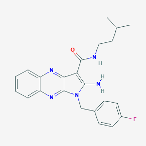 molecular formula C23H24FN5O B358012 2-amino-1-(4-fluorobenzyl)-N-isopentyl-1H-pyrrolo[2,3-b]quinoxaline-3-carboxamide CAS No. 579446-04-1