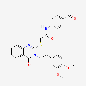 N-(4-acetylphenyl)-2-({3-[2-(3,4-dimethoxyphenyl)ethyl]-4-oxo-3,4-dihydro-2-quinazolinyl}thio)acetamide