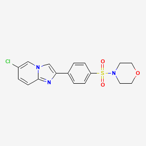 molecular formula C17H16ClN3O3S B3580153 6-chloro-2-[4-(4-morpholinylsulfonyl)phenyl]imidazo[1,2-a]pyridine 