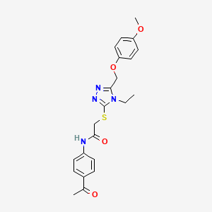 N-(4-acetylphenyl)-2-({4-ethyl-5-[(4-methoxyphenoxy)methyl]-4H-1,2,4-triazol-3-yl}sulfanyl)acetamide